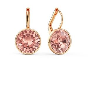 Bella Earrings with 4 Carat Vintage Rose Crystals Rose Gold Plated